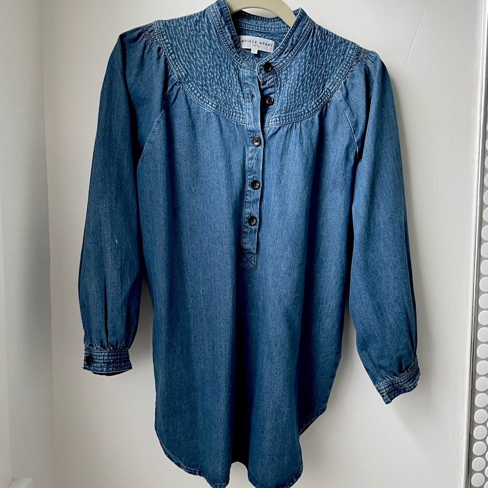 Apiece Apart size four denim top with neck detail